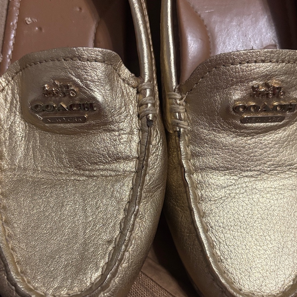 Coach Metallic Gold Loafers